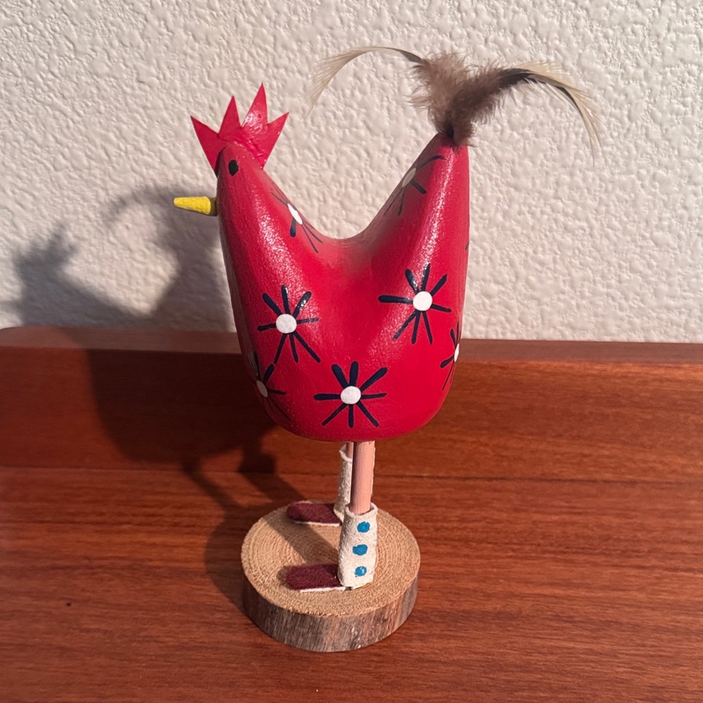 Authentic Native American Wooden Chicken Kachina Doll